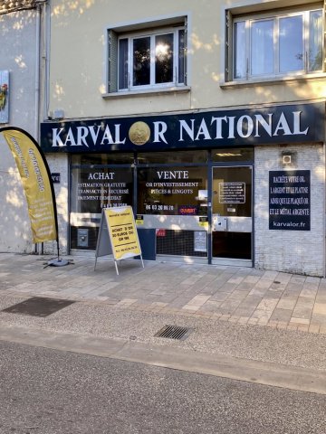 KARVAL'OR NATIONAL : boutique de rachat et vente d'or, d'argent et diamant à Bourg-lès-Valence ouvert sur RDV