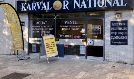 KARVAL'OR NATIONAL : boutique de rachat et vente d'or, d'argent et diamant à Bourg-lès-Valence ouvert sur RDV
